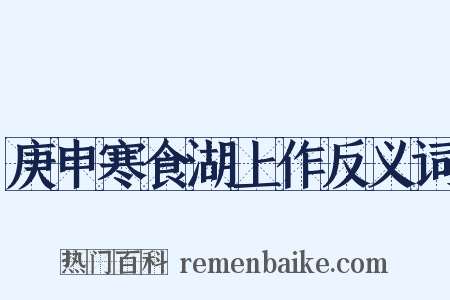 庚申寒食湖上作反义词是什么意思的图片